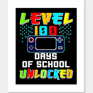 Video Gamer Student 100Th Day Teacher 100 Days Of School Kid Posters and Art